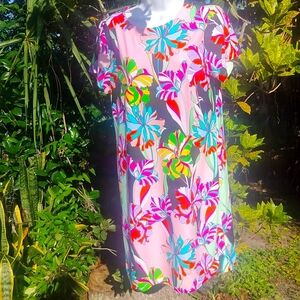 Jude Connally Kaleidoscope Floral Short Sleeve Dress Small